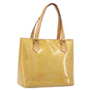 LOUIS VUITTON Monogram Vernis Houston Hand Bag Beige M91004 LV Auth bs37263-1