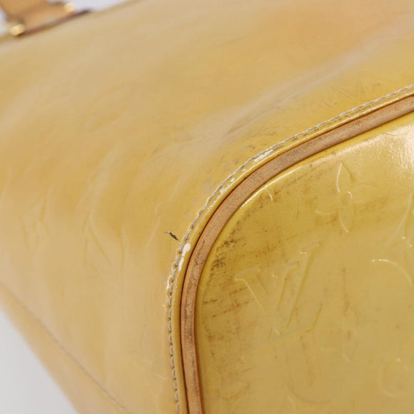LOUIS VUITTON Monogram Vernis Houston Hand Bag Beige M91004 LV Auth bs37263