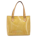 LOUIS VUITTON Monogram Vernis Houston Hand Bag Beige M91004 LV Auth bs37263-13