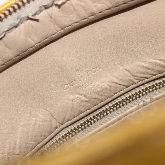 LOUIS VUITTON Monogram Vernis Houston Hand Bag Beige M91004 LV Auth bs37263