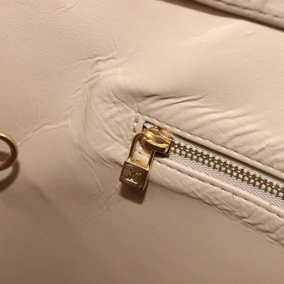 LOUIS VUITTON Monogram Vernis Houston Hand Bag Beige M91004 LV Auth bs37263