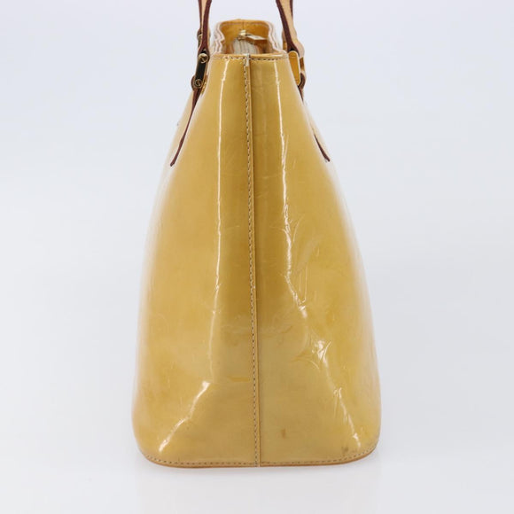 LOUIS VUITTON Monogram Vernis Houston Hand Bag Beige M91004 LV Auth bs37263