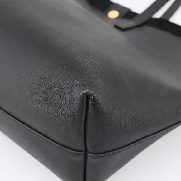 SAINT LAURENT Tote Bag Leather Black Gold 394195 Auth bs37268