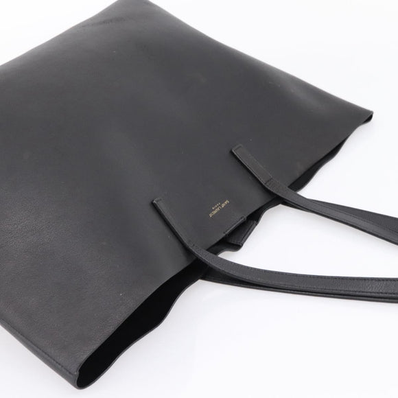 SAINT LAURENT Tote Bag Leather Black Gold 394195 Auth bs37268