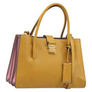 Miu Miu Hand Bag Leather 2way Yellow Gold Tone Auth bs37269A-1