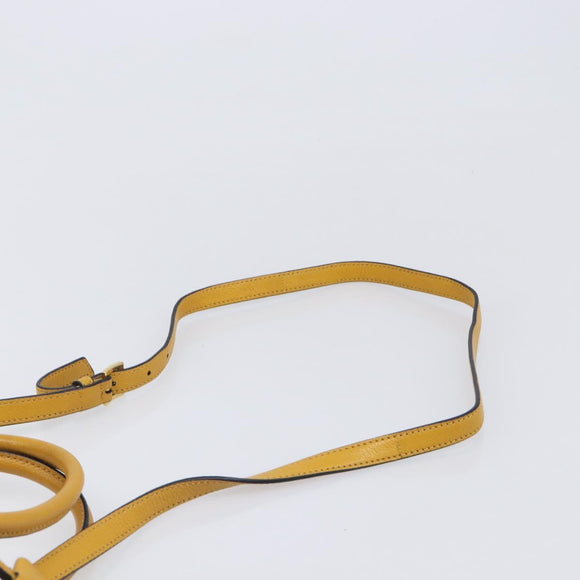 Miu Miu Hand Bag Leather 2way Yellow Gold Tone Auth bs37269A