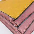 Miu Miu Hand Bag Leather 2way Yellow Gold Tone Auth bs37269A-17