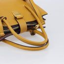 Miu Miu Hand Bag Leather 2way Yellow Gold Tone Auth bs37269A-7