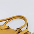Miu Miu Hand Bag Leather 2way Yellow Gold Tone Auth bs37269A-14