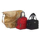 Salvatore Ferragamo PRADA Hand Bag Nylon 3 Set Black Beige Red Auth bs37283-1