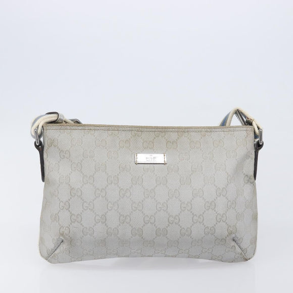GUCCI GG Supreme Shoulder Bag 3 Set Beige Black Silver Auth bs37284
