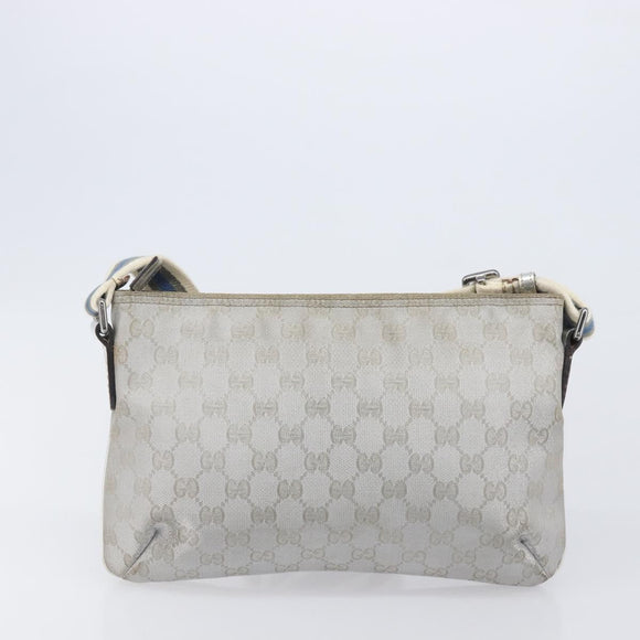 GUCCI GG Supreme Shoulder Bag 3 Set Beige Black Silver Auth bs37284