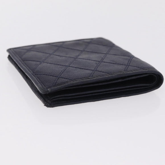 CHANEL Wallet Leather 3 Set Black Red Navy CC Auth bs37285