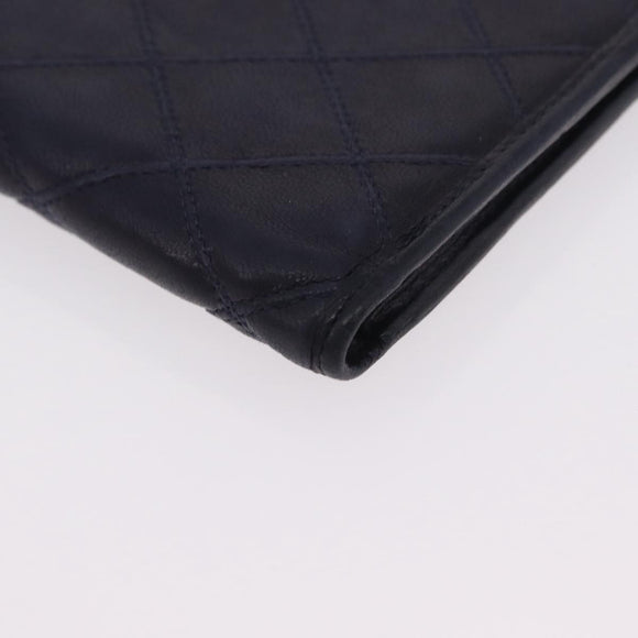 CHANEL Wallet Leather 3 Set Black Red Navy CC Auth bs37285