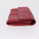 CHANEL Wallet Leather 3 Set Black Red Navy CC Auth bs37285-20