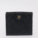 CHANEL Wallet Leather 3 Set Black Red Navy CC Auth bs37285-3