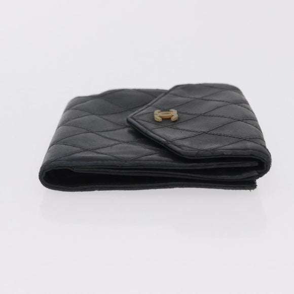 CHANEL Wallet Leather 3 Set Black Red Navy CC Auth bs37285