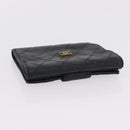 CHANEL Wallet Leather 3 Set Black Red Navy CC Auth bs37285-5