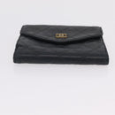 CHANEL Wallet Leather 3 Set Black Red Navy CC Auth bs37285-6