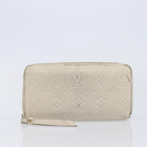 LOUIS VUITTON Damier Azur Monogram Empreinte Wallet 2 Set Ivory LV Auth bs37286