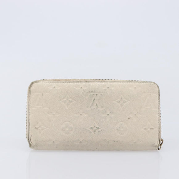 LOUIS VUITTON Damier Azur Monogram Empreinte Wallet 2 Set Ivory LV Auth bs37286