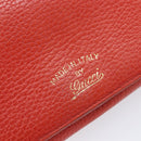 GUCCI Wallet Leather Red Gold 354498 Auth bs37289-15