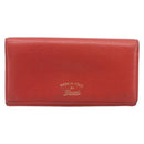 GUCCI Wallet Leather Red Gold 354498 Auth bs37289-2