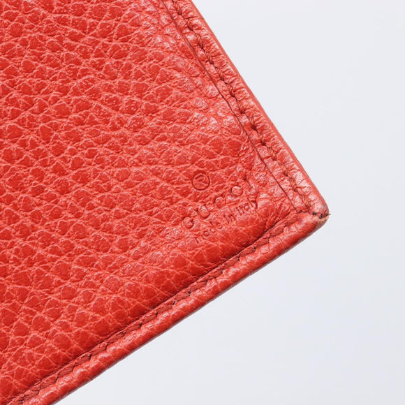 GUCCI Wallet Leather Red Gold 354498 Auth bs37289