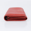 GUCCI Wallet Leather Red Gold 354498 Auth bs37289-6