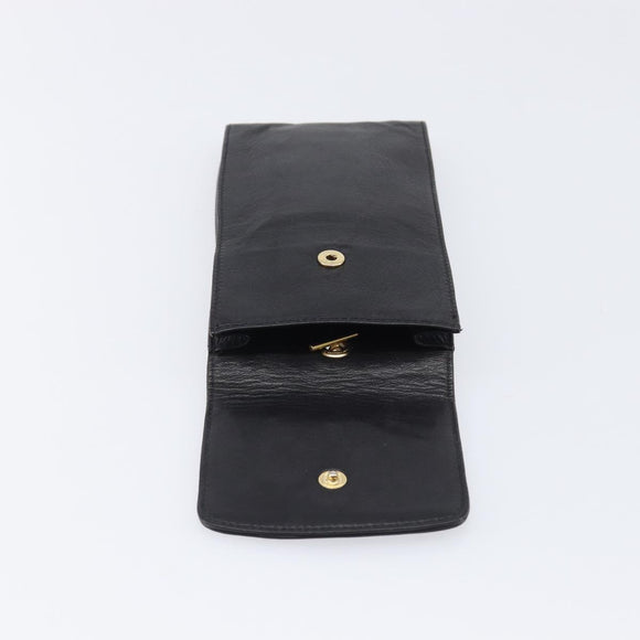 CHANEL Glasses Case Lamb Skin Dark Brown CC Auth bs37291