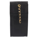 CHANEL Glasses Case Lamb Skin Dark Brown CC Auth bs37291-2