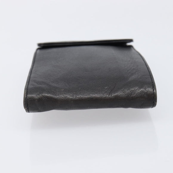 CHANEL Glasses Case Lamb Skin Dark Brown CC Auth bs37291