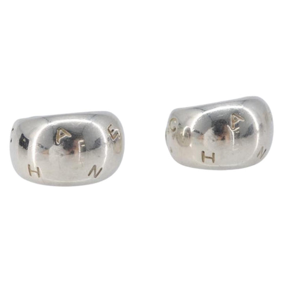 CHANEL Earring metal Silver CC Auth bs37292