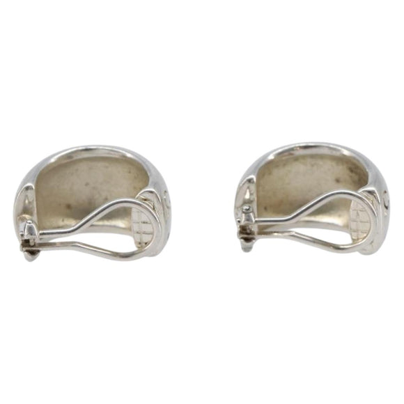 CHANEL Earring metal Silver CC Auth bs37292