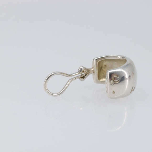 CHANEL Earring metal Silver CC Auth bs37292
