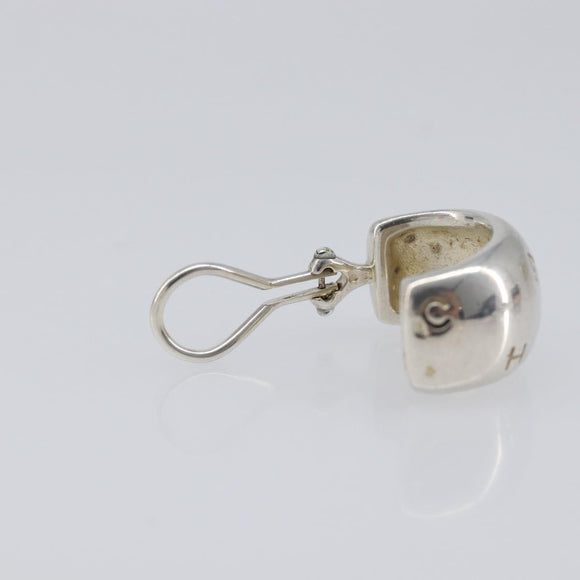CHANEL Earring metal Silver CC Auth bs37292