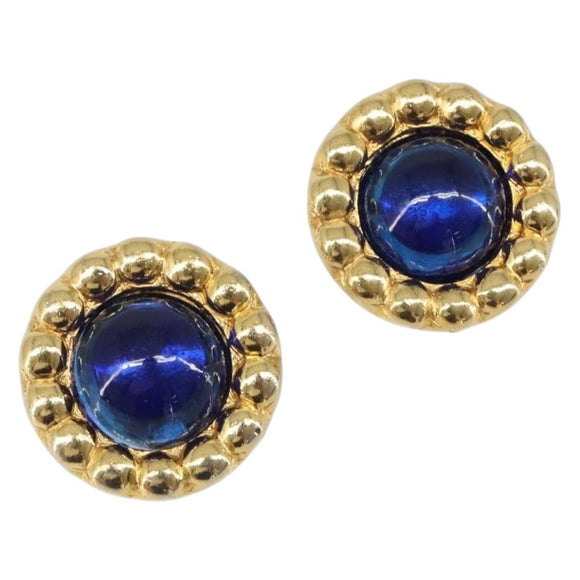 CHANEL Earring metal Gold Tone CC Auth bs37297