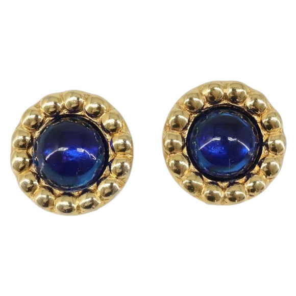 CHANEL Earring metal Gold Tone CC Auth bs37297