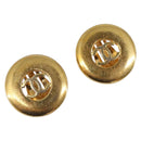 CHANEL Earring metal Gold Tone CC Auth bs37298-1