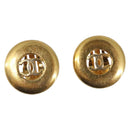 CHANEL Earring metal Gold Tone CC Auth bs37298-2
