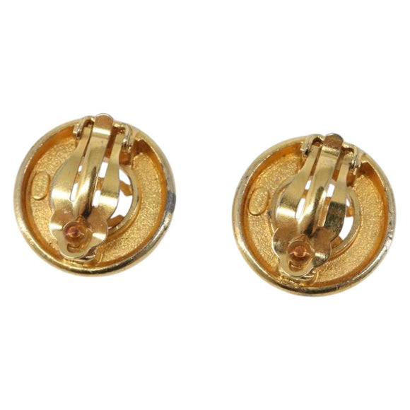CHANEL Earring metal Gold Tone CC Auth bs37298