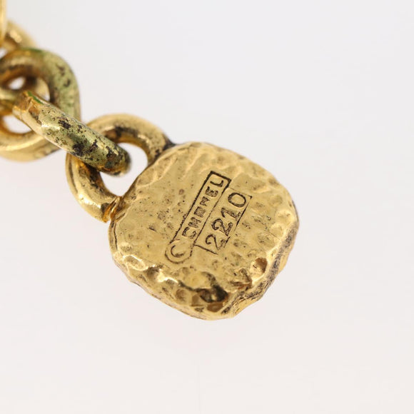 CHANEL Earring metal Gold Tone CC Auth bs37299