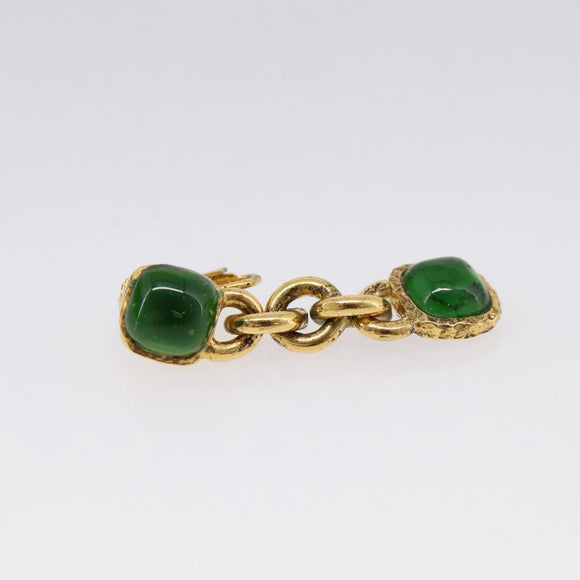 CHANEL Earring metal Gold Tone CC Auth bs37299