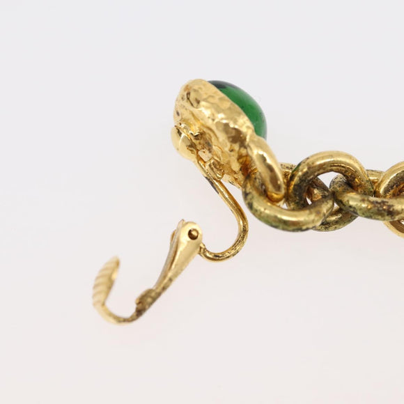 CHANEL Earring metal Gold Tone CC Auth bs37299