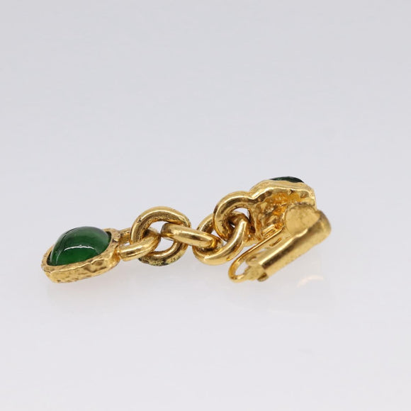 CHANEL Earring metal Gold Tone CC Auth bs37299