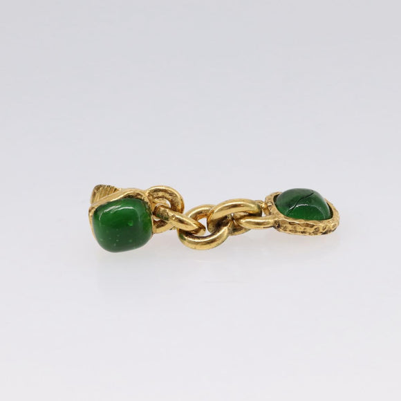 CHANEL Earring metal Gold Tone CC Auth bs37299