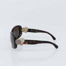 CHANEL Sunglasses plastic Dark Brown CC Auth bs37302-4