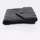 CHANEL Bicolore Wallet Leather 2 Set Black CC Auth bs37308-12