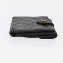 CHANEL Bicolore Wallet Leather 2 Set Black CC Auth bs37308-3