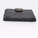CHANEL Bicolore Wallet Leather 2 Set Black CC Auth bs37308-6